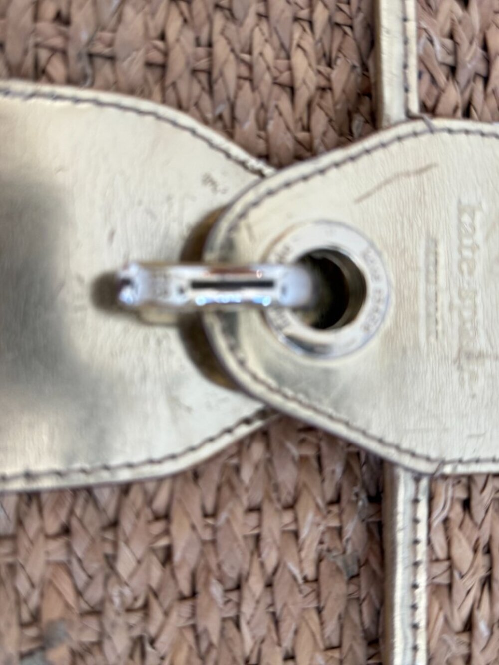 Kate Spade Natural Straw Clutch with Gold Leather Turn-Lock - Picture 5 of 8